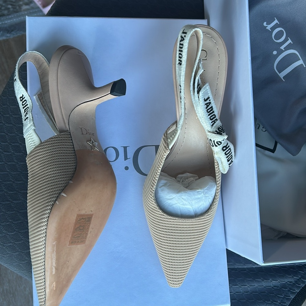 Dior J'Adior Tan Slingback Heels - Picture 2 of 6